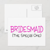 Bridesmaid de speciale briefkaart (Voorkant / Achterkant)