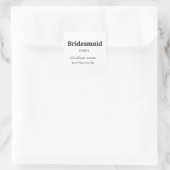 Bridesmaid Definition Candle, Bridesmaid Gift. Vierkante Sticker (Tas)