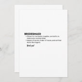 Bridesmaid Definition Card – Funny & Heartfelt Bri Bedankkaart (Voorkant / Achterkant)
