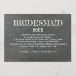 Bridesmaid Definition Funny Voorstel Kaart<br><div class="desc">Grappig voorstel.</div>