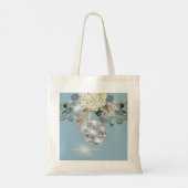 Bridesmaid Disco Ball Floral Blue Eucalyptus Tote Bag (Achterkant)