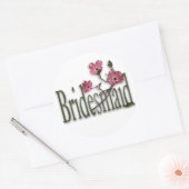 Bridesmaid/Dogwood Wedding Ronde Sticker (Envelop)