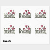 Bridesmaid/Dogwood Wedding Ronde Sticker (Vel)