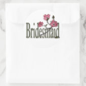 Bridesmaid/Dogwood Wedding Ronde Sticker (Tas)
