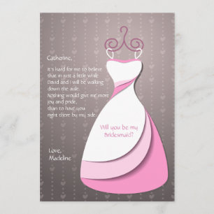 Bridesmaid Dress Card Kaart