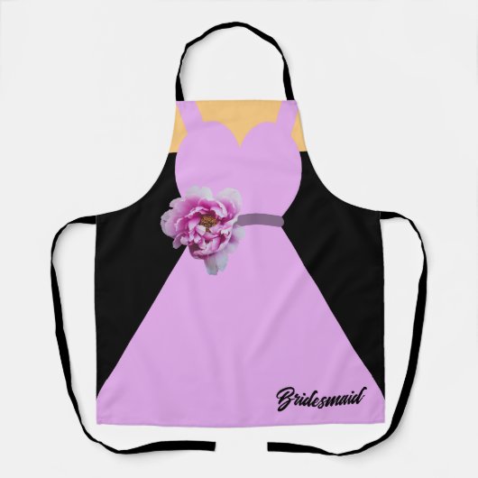 Bridesmaid Dress Lavender with Flower Personalize Schort (Voorkant)