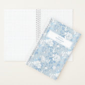 Bridesmaid Dusty Blue Floral Pattern Notitieboek (Binnen)