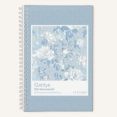 Bridesmaid Dusty Blue Floral Pattern Swatch Notitieboek (Voorkant)