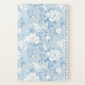Bridesmaid Dusty Blue Floral Pattern Swatch Notitieboek (Achterkant)