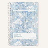 Bridesmaid Dusty Blue Floral Pattern Swatch Notitieboek (Voorkant)