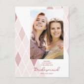 Bridesmaid Elegant Abstract Fotoroze Voorstel Briefkaart (Voorkant)