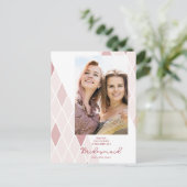 Bridesmaid Elegant Abstract Fotoroze Voorstel Briefkaart (Staand voorkant)
