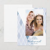 Bridesmaid Elegant Abstract Photo Blue Proposal Briefkaart (Voorkant / Achterkant)