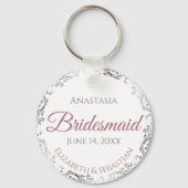 Bridesmaid Elegant Wedding Gift Dusty Roos Sleutelhanger (Voorkant)