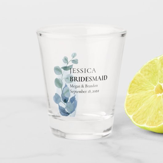 Bridesmaid Eucalyptus Greenery Wedding Custom Shot Glas (Voorkant)