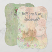 Bridesmaid Fairytale bruiloft Botanisch Kaart (Voorkant / Achterkant)