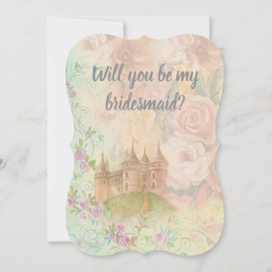 Bridesmaid Fairytale bruiloft Botanisch Kaart (Voorkant)
