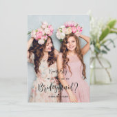 Bridesmaid Fancy Calligraphy Minimal Custom Photo (Staand voorkant)