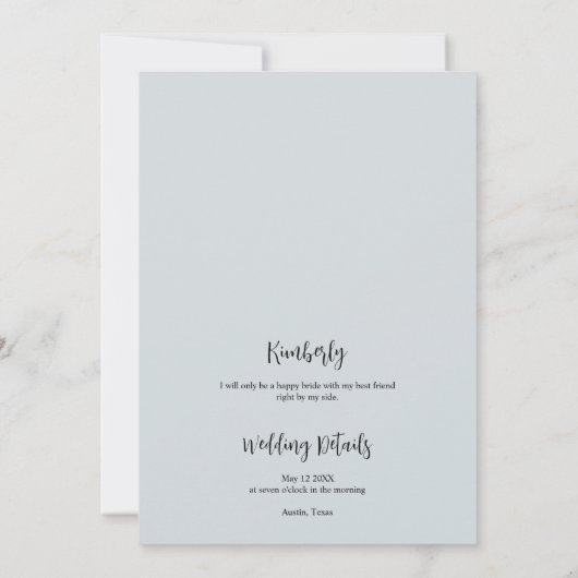 Bridesmaid Fancy Calligraphy Minimal Custom Photo (Achterkant)