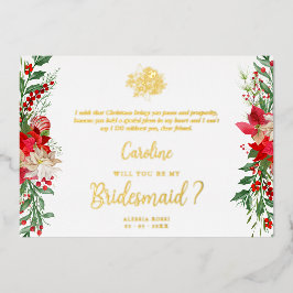 Bridesmaid Fancy Luxury Christmas Proposal Folie Uitnodiging