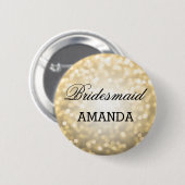 Bridesmaid Favor Gold Glitter Lights Ronde Button 5,7 Cm (Voorkant /achterkant)
