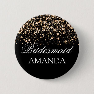 Bridesmaid Favor Gold Midnight Glam Ronde Button 5,7 Cm