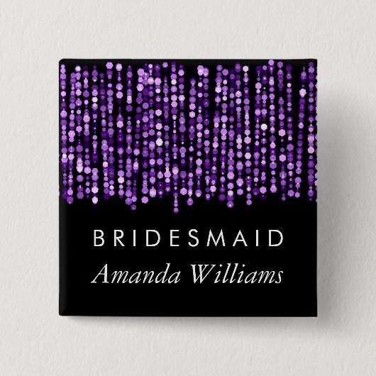 Bridesmaid Favor Modern Paars Licht Vierkante Button 5,1 Cm (Voorkant)