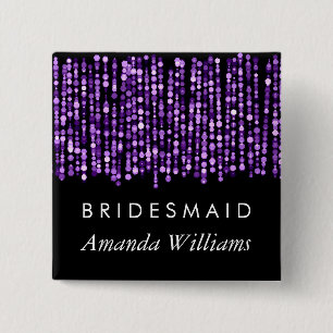 Bridesmaid Favor Modern Paars Licht Vierkante Button 5,1 Cm