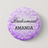 Bridesmaid Favor Paarse Glitter Lights Ronde Button 5,7 Cm (Voorkant)