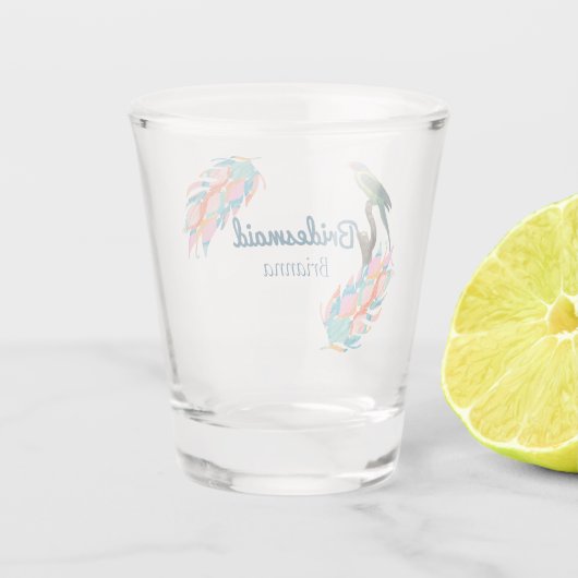 Bridesmaid Favor  Paraket Shot Glas (Achterkant)