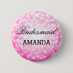 Bridesmaid Favor Pink Glitter Lichten Ronde Button 5,7 Cm