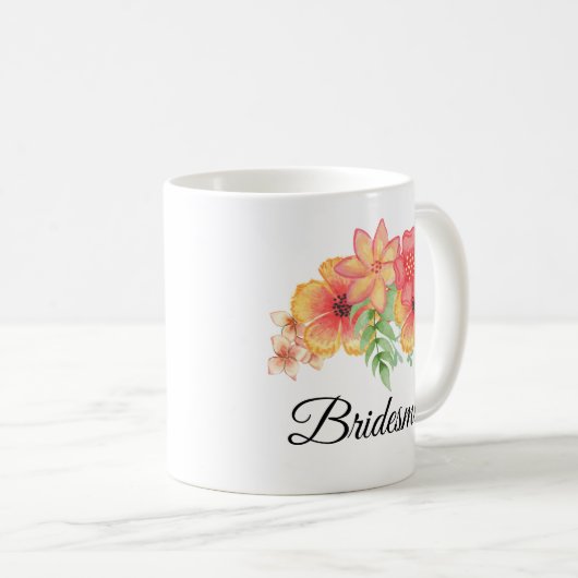 Bridesmaid Floral Bouquet Mok (Voorkant rechts)