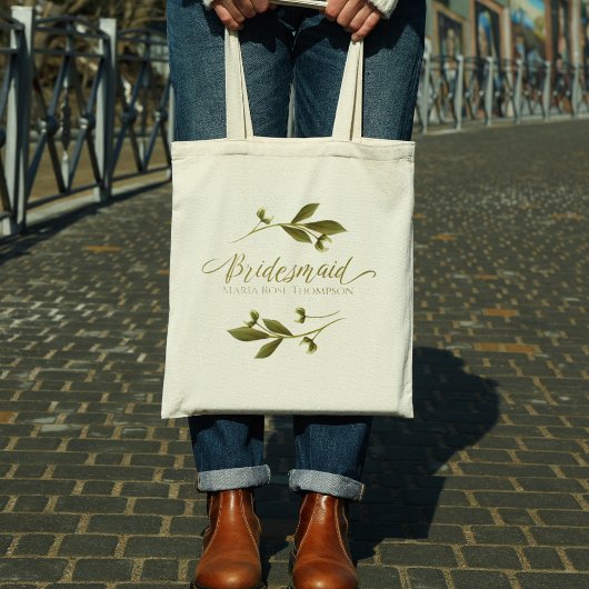 Bridesmaid Floral gepersonaliseerde Vintage Tote Bag