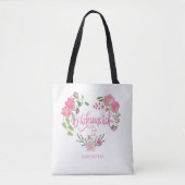 Bridesmaid Floral Personalized Name Tote Bag (Voorkant)