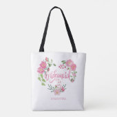 Bridesmaid Floral Personalized Name Tote Bag (Achterkant)