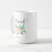Bridesmaid Floral Personalized Wedding -1 Koffiemok (Voorkant links)
