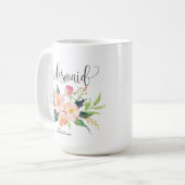 Bridesmaid Floral Personalized Wedding -5 Koffiemok (Voorkant links)