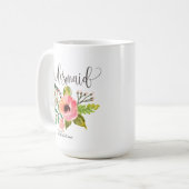 Bridesmaid Floral Personalized Wedding -6 Koffiemok (Voorkant links)