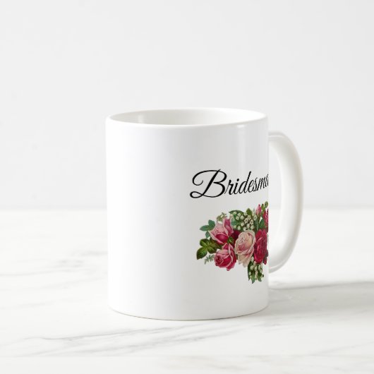 Bridesmaid Floral Rozen Bouquet Mok (Voorkant rechts)