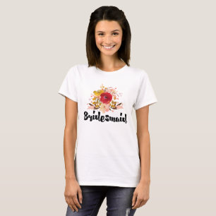 Bridesmaid Floral Waterverf Bouquet Wedding T-shirt