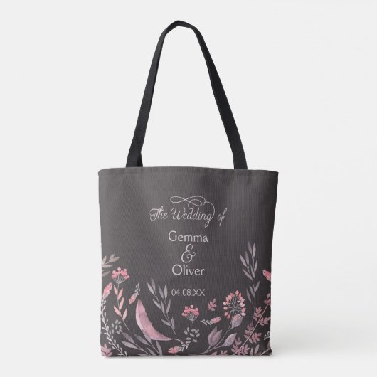 Bridesmaid Floral Wedding Tote Bag (Achterkant)