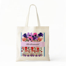 Bridesmaid Flower Wedding Verloving Canvas tas