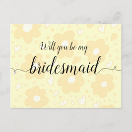 Bridesmaid Flowery Sepia Briefkaart