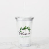 Bridesmaid Foliage Personalizeerd Acryl Drinkbeker (Voorkant)