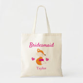 Bridesmaid Fox en Hearts Tote Bag (Voorkant)