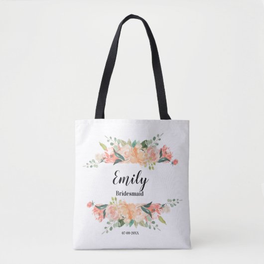 Bridesmaid Gift - Aangepaste Canvas tas met naam (Voorkant)