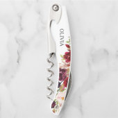 Bridesmaid Gift Cork Screw - Burgundy Marsala Kurkentrekker (Voorkant)