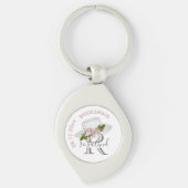 Bridesmaid Gift Custom Monogram Name Date Sleutelhanger (Voorkant)
