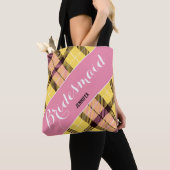Bridesmaid Gift Persoonlijke benaming Tartan Simpl Tote Bag (Dichtbij)