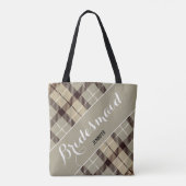 Bridesmaid Gift Persoonlijke benaming Tartan Simpl Tote Bag (Achterkant)